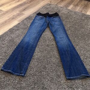 7 For All Mankind Maternity Jeans Bootcut Belly Panel Stretch Denim Size 30 USA